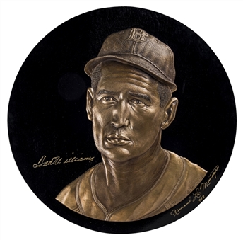 1993 Ted Williams Autographed Custom Wall Plaque by Sculptor Amand LaMontagne - LE 2/100 (JSA)